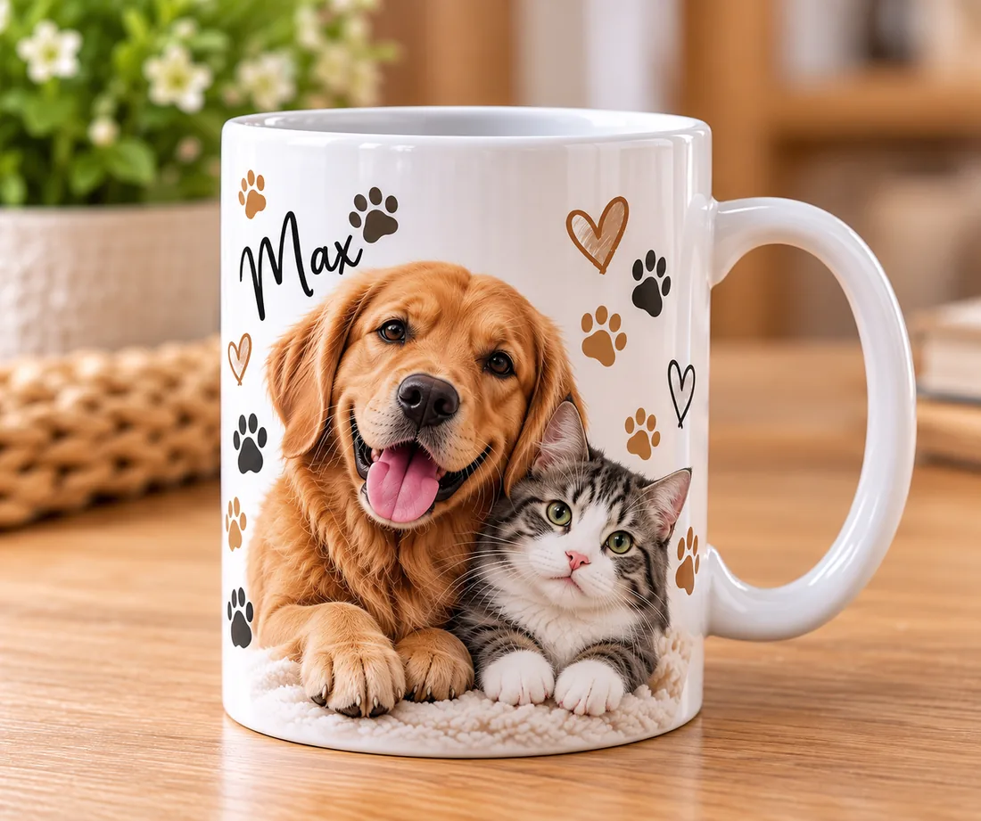 Mok met foto van huisdieren