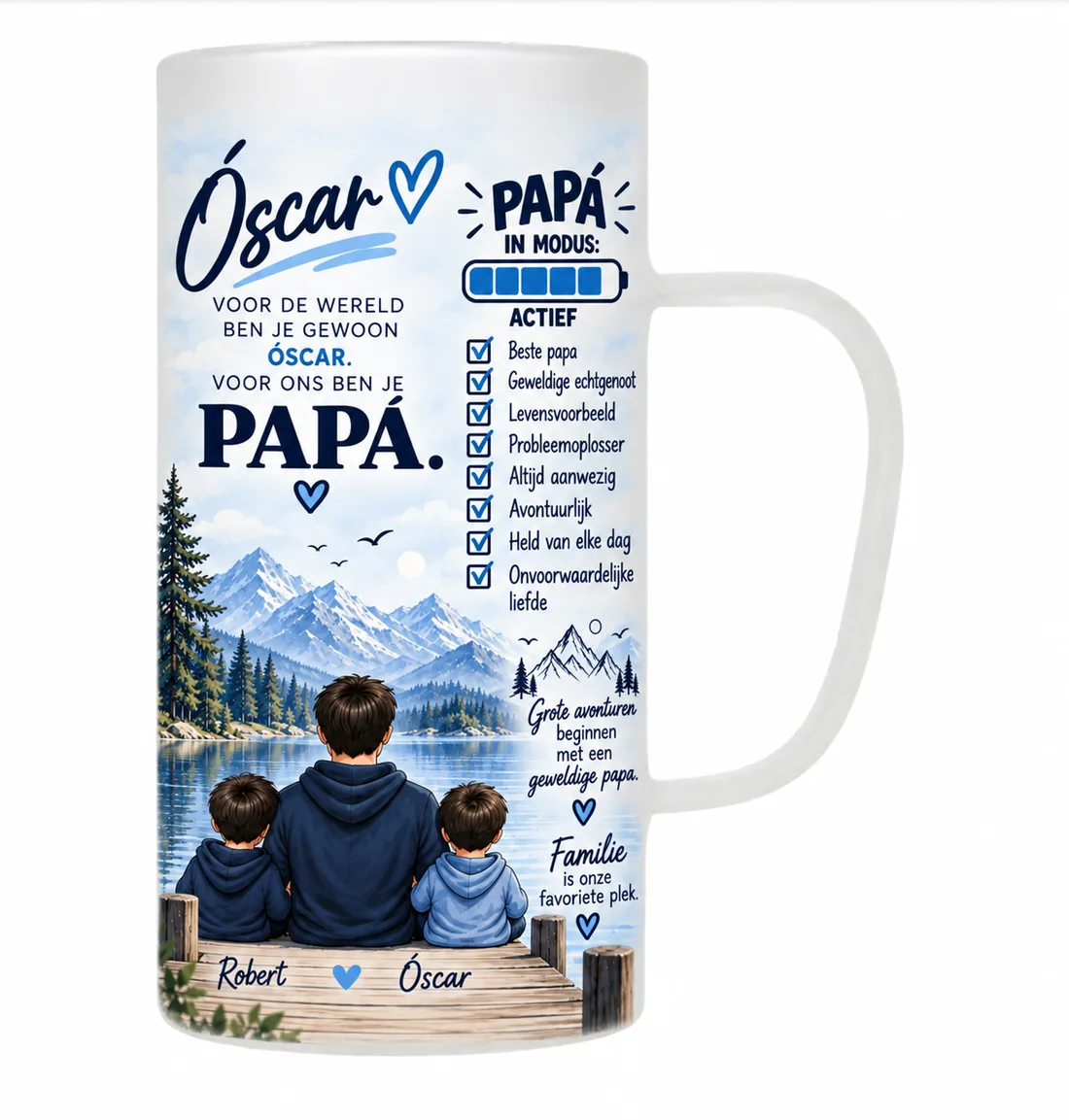 Gepersonaliseerde mok met naam voor papa